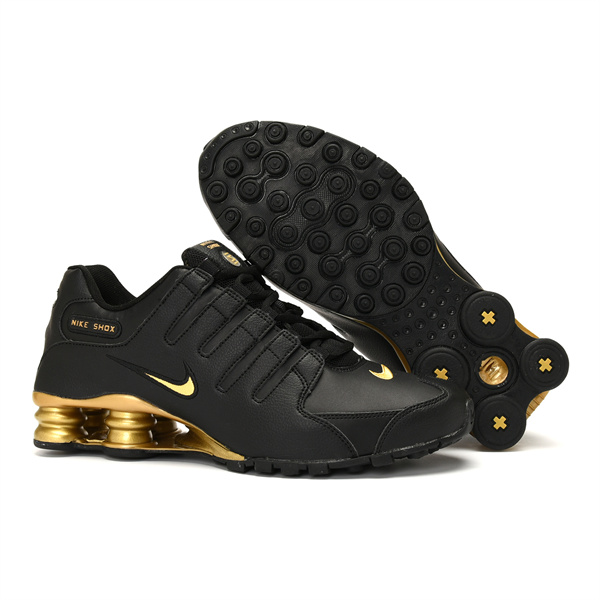 Men's Running Weapon Shox NZ Black/Gold Shoes 0017